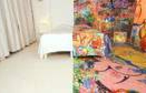 Jumatate alba, jumatate graffiti. Camera de hotel cu design inedit