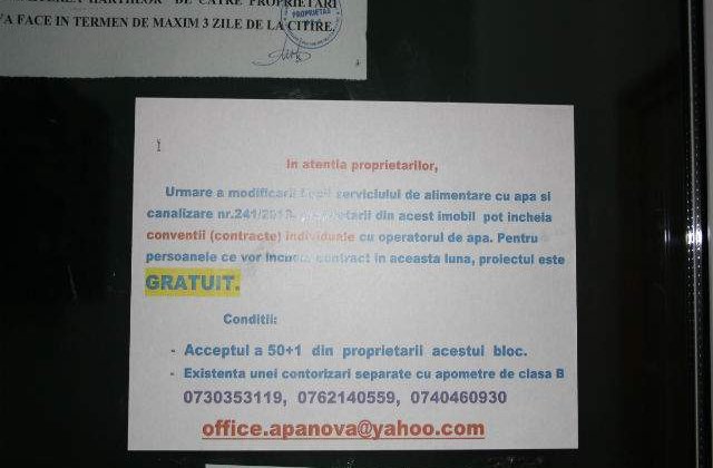 Apa Nova Bucuresti: Posibile inselatorii in care sunt vizati proprietarii din Asociatiile de Proprietari