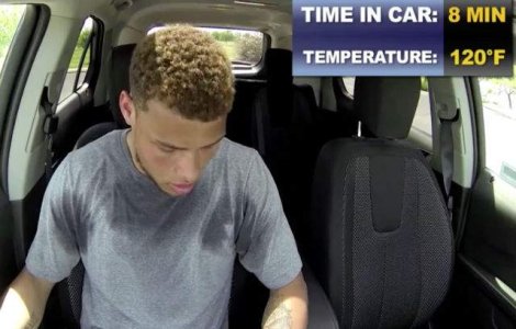  Video  Cat rezista un jucator de fotbal intr-o masina parcata la soare