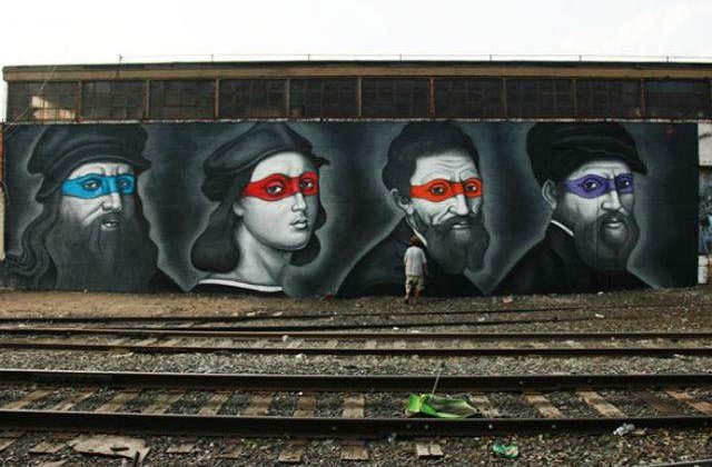 [FOTO] Testoasele ninja transformate in pictorii dupa care au fost numite