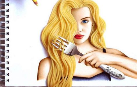 Aceasta artista foloseste obiecte pentru a da viata ilustratiilor