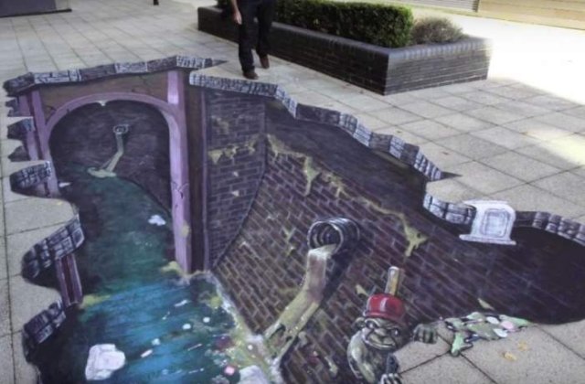 Picturi stradale 3D, in imagini impresionante