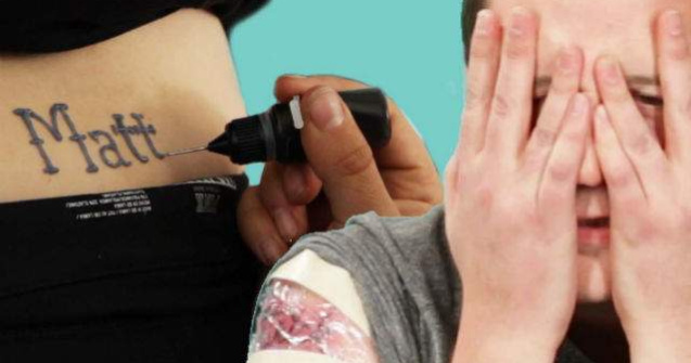 Amuzant: Si-au pacalit partenerii ca si-au facut tatuaje cu numele lor