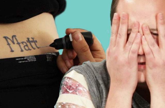 [VIDEO] Si-au pacalit partenerii ca si-au facut tatuaje cu numele lor. Cum au reactionat