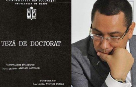 Titlul de doctor al lui Victor Ponta, retrimis pentru retragere