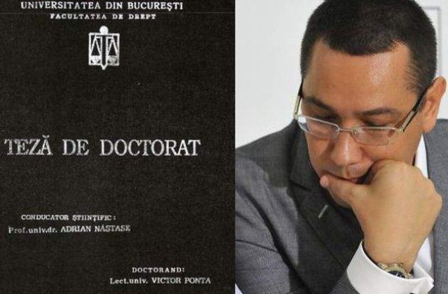 Titlul de doctor al lui Victor Ponta, retrimis pentru retragere