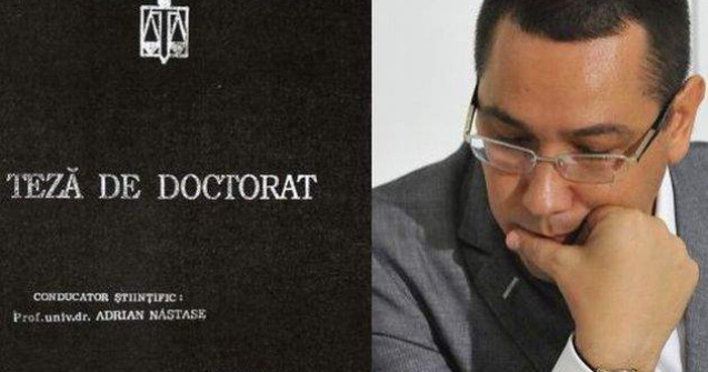 Titlul de doctor al lui Victor Ponta, retrimis pentru retragere