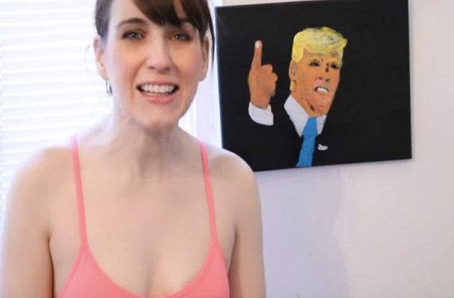 [VIDEO] Aceasta artista a pictat portretul lui Donald Trump folosindu-si...sanii