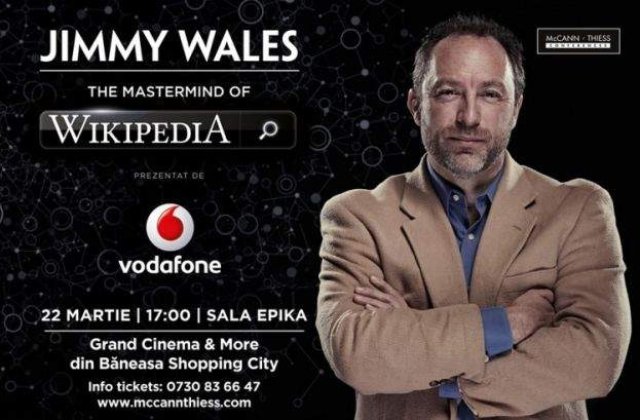 Fondatorul Wikipedia, vine pe 22 martie la Bucuresti