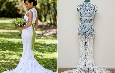 Si-a crosetat singura rochia de mireasa, cu doar 30 de dolari