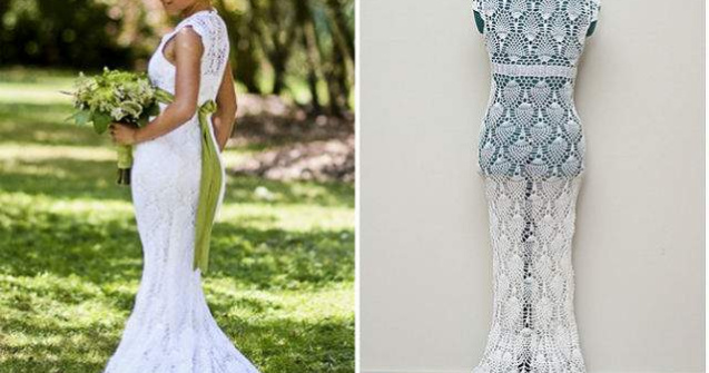 Si-a crosetat singura rochia de mireasa, cu doar 30 de dolari
