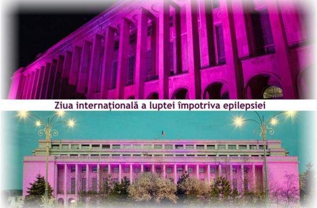 Guvernul a iluminat Palatul Victoria in purpuriu