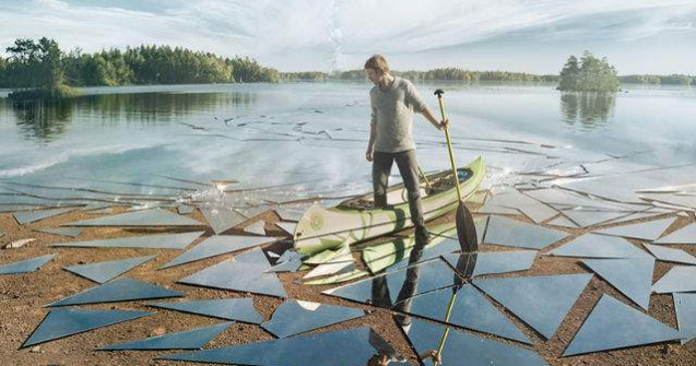 A folosit 17 metri cubi de oglinda pentru a realiza aceasta fotografie