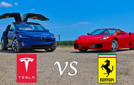  Video  Tesla model X da clasa unui Ferrari F430