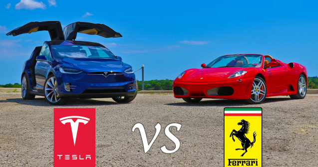  Video  Tesla model X da clasa unui Ferrari F430