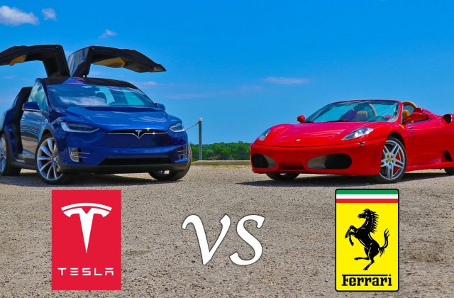 [VIDEO] Tesla model X da clasa unui Ferrari F430