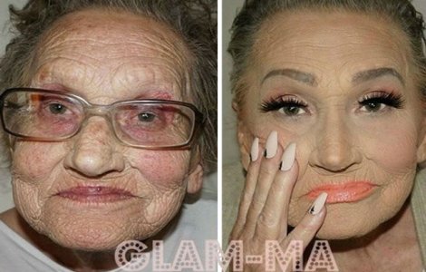  Foto  Bunica i-a cerut nepoatei sa o machieze. Uite cum arata la final. WOW!