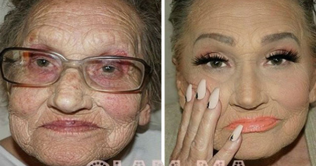 Bunica i-a cerut nepoatei sa o machieze. Uite cum arata la final