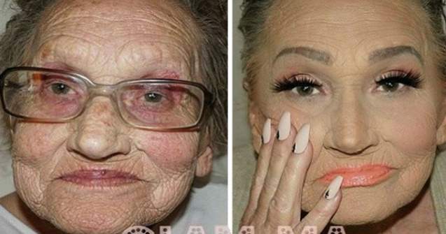 Bunica i-a cerut nepoatei sa o machieze. Uite cum arata la final