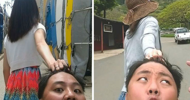 Acest cuplu parodiaza proiectul #FollowMeTo. Imaginile sunt ilare