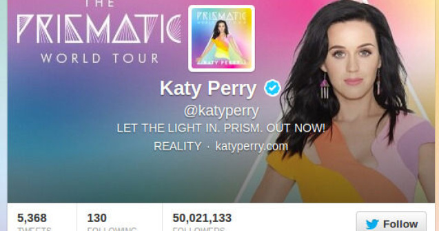 Un roman i-a spart contul de Twitter al cantaretei Katty Perry
