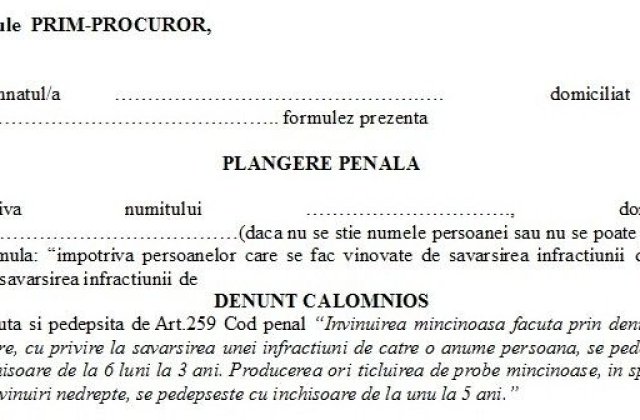 Cum depuneti un denunt sau o plangere penala