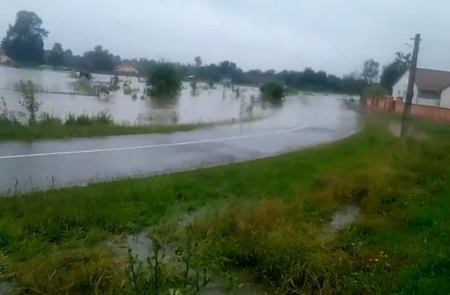 [VIDEO] Cod rosu de inundatii prelungit in judetul Timis