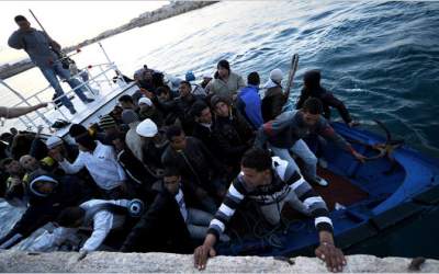 Corpurile a 41 de imigranti...