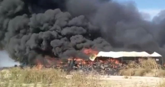  Video  Incendiu puternic la un depozit de vopsele la marginea localitatii Lumina din jud. Constanta