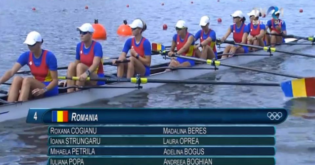 Rio 2016: Echipajul feminin de 8+1 al Romaniei s-a calificat in finala, la canotaj