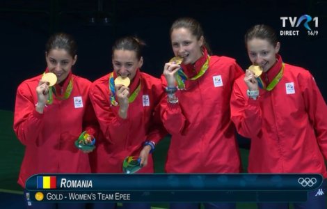 Echipa de spada a Romaniei a castigat medalia de aur la JO