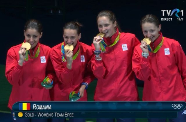 Echipa de spada a Romaniei a castigat medalia de aur la JO
