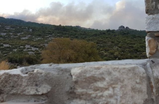 Incendii puternice de vegetatie pe insula Thassos, frecventata de turisti romani