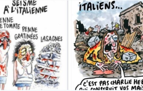 Revista Charlie Hebdo, data in judecata de Consiliul local din Amatrice, pentru caricaturi ofensatoare