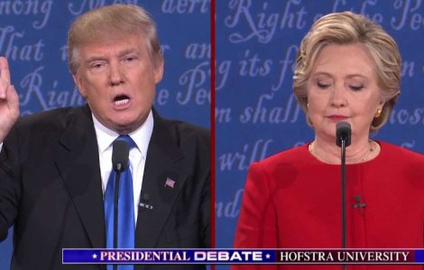 In prima confruntare cu rivala sa, Trump a esuat in a se prezenta drept un candidat credibil al schimbarii