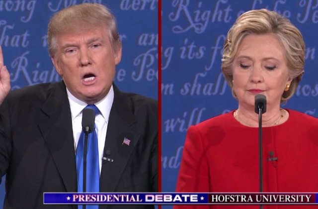 In prima confruntare cu rivala sa, Trump a esuat in a se prezenta drept un candidat credibil al schimbarii