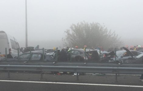  Update  Accident in lant pe Autostrada A2: 15 masini s-au ciocnit