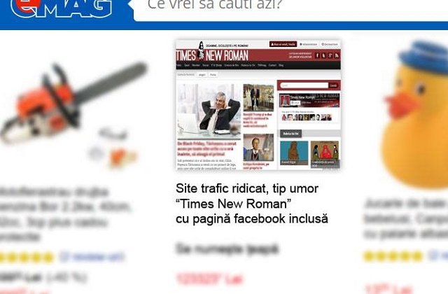 (P) Oferta de neratat! Site-ul Times New Roman, scos la vanzare pe eMAG de Black Friday