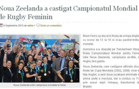 Noua Zeelanda, campioana mondiala la rugby feminin