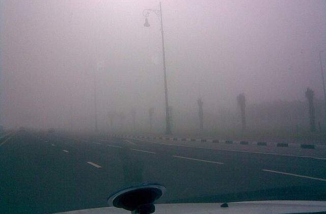 Cod galben de ceata in mai multe judete. Vizibilitate sub 50 de metri