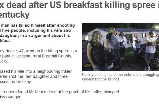 A ucis 5 persoane, pentru ca nu i-a placut micul dejun