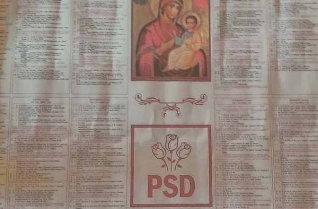Maica Domnului si PSD, impreuna in materialele electorale PSD