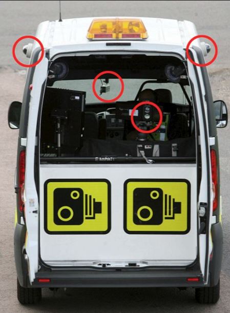 6. Radare multiple montate pe o duba de monitorizare trafic in Marea Britanie