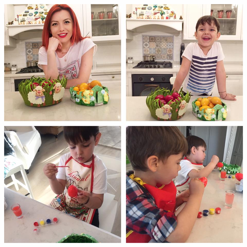 Elena Gheorghe vopseste oaule de Pasti cu ajutorul celor mici