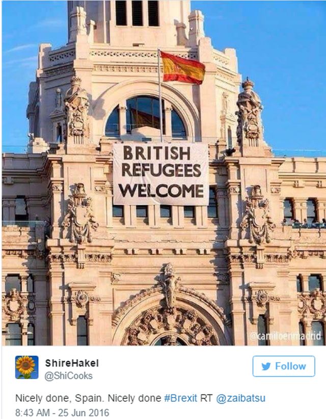 Spania primeste refugiati britanici