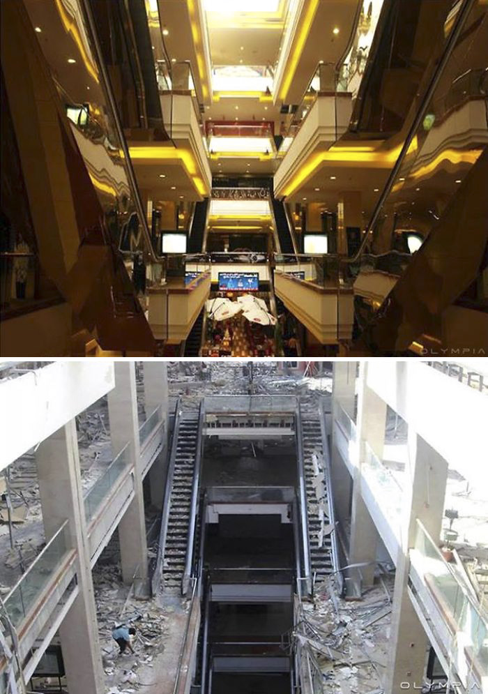 Un mall din Aleppo dupa conflictele armate