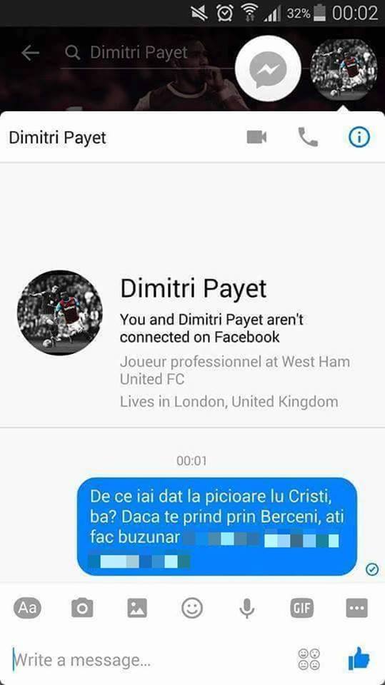 Un roman s-a suparat rau de tot pe Payet