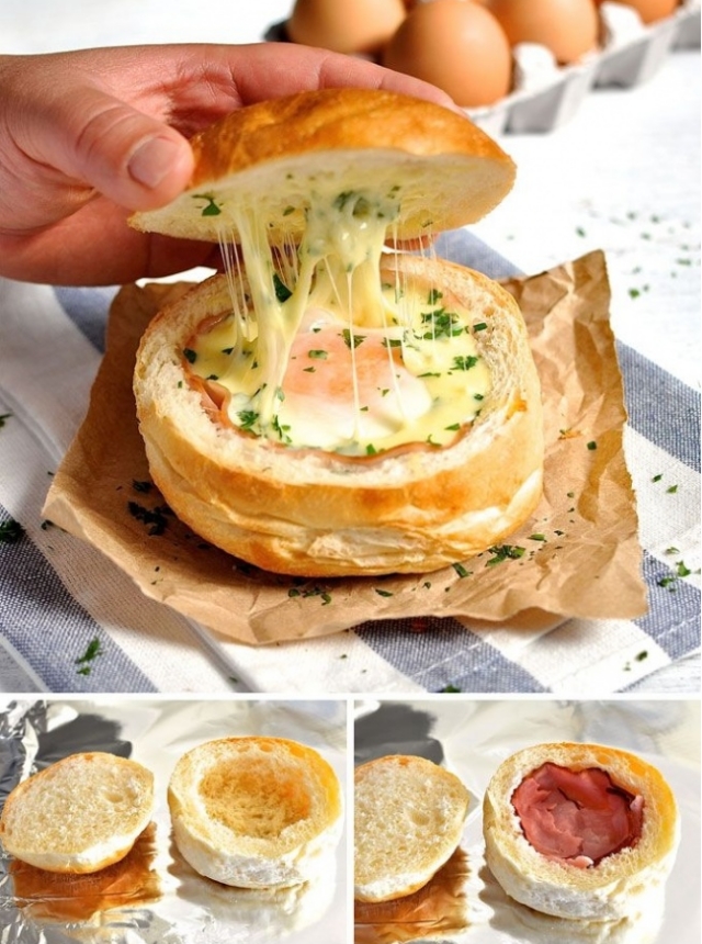 Sandvis cu ou si bacon