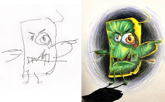 1. In ultimii 4 ani, copiii i-au facut mici desene pentru a le lua in calatoriile de afaceri