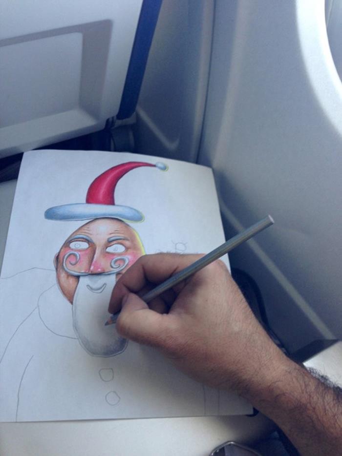 2. De fiecare data cand era in avion, isi facea timp pentru a le colora